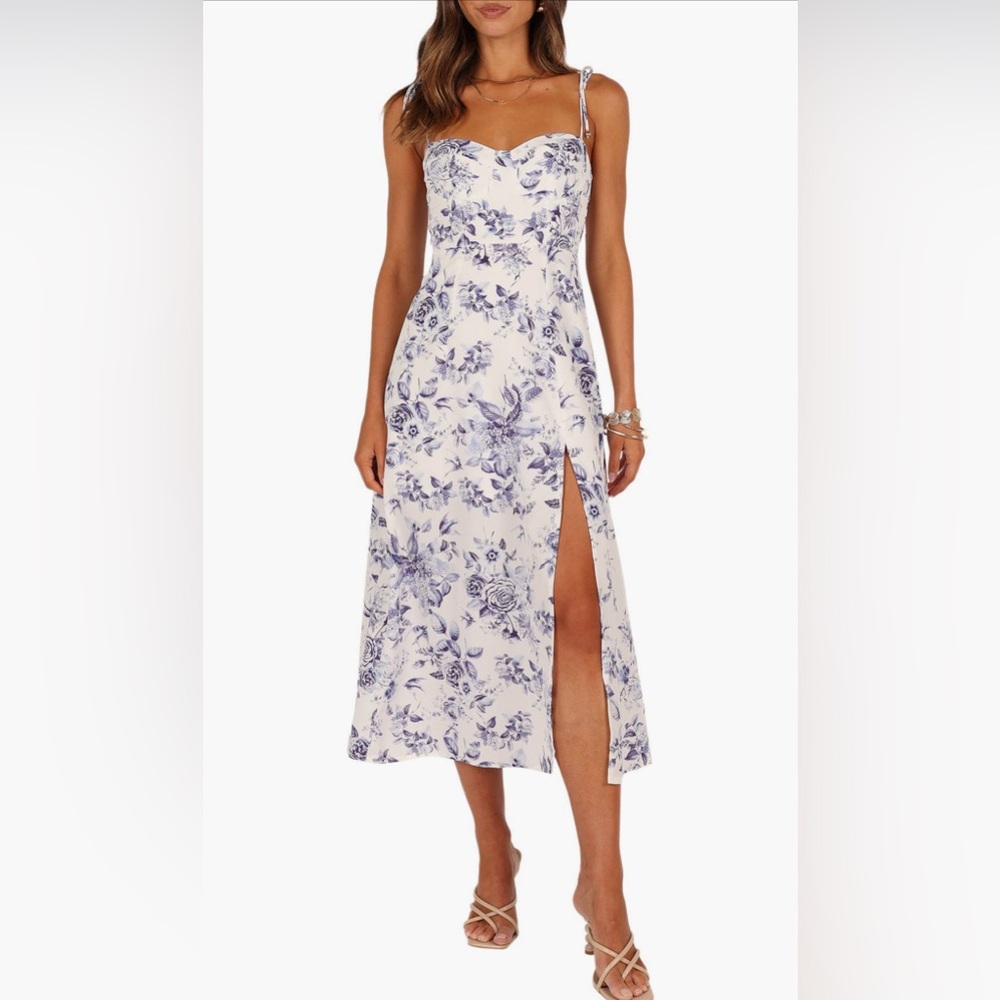 Petal and Pup Azelia Floral Tie Strap Midi Dress LIKE NEW